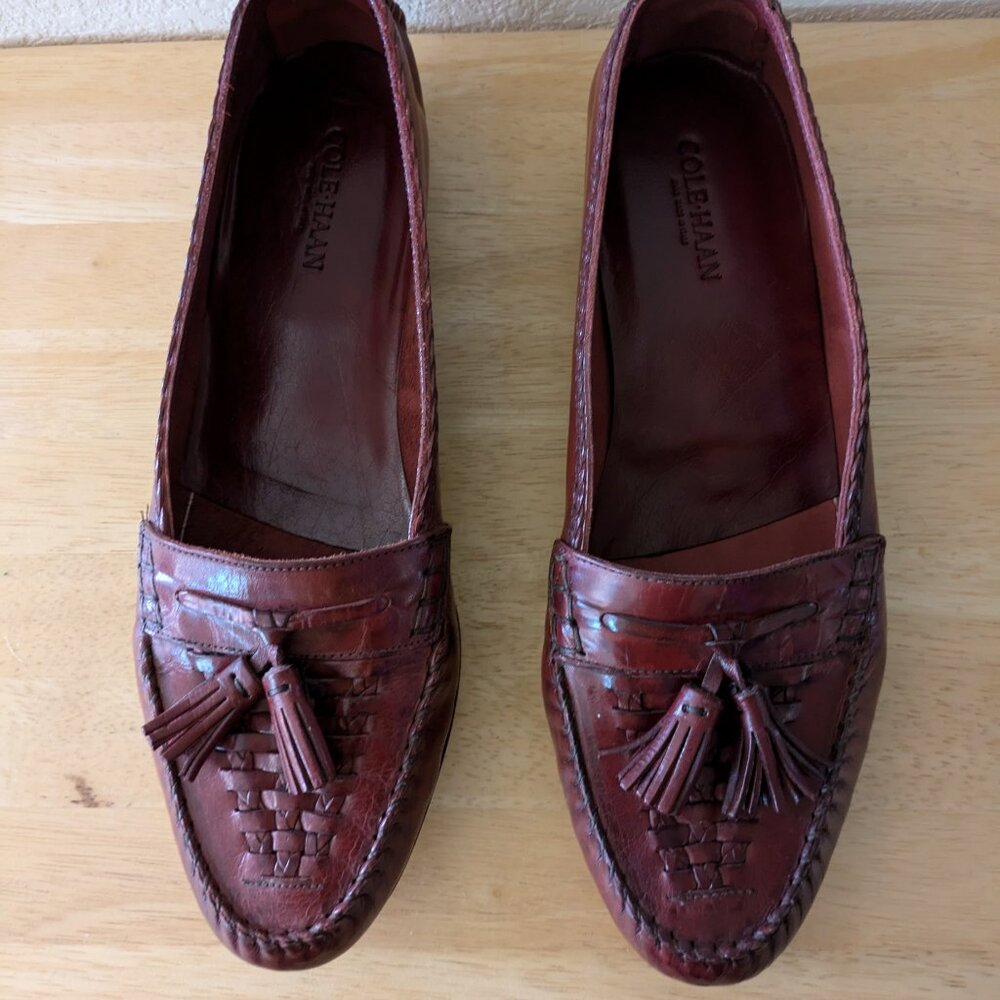 VINTAGE Cole Haan Tassel Weave Moccasin, Brown, Men's Size 9-1/2 M, NEVER WORN